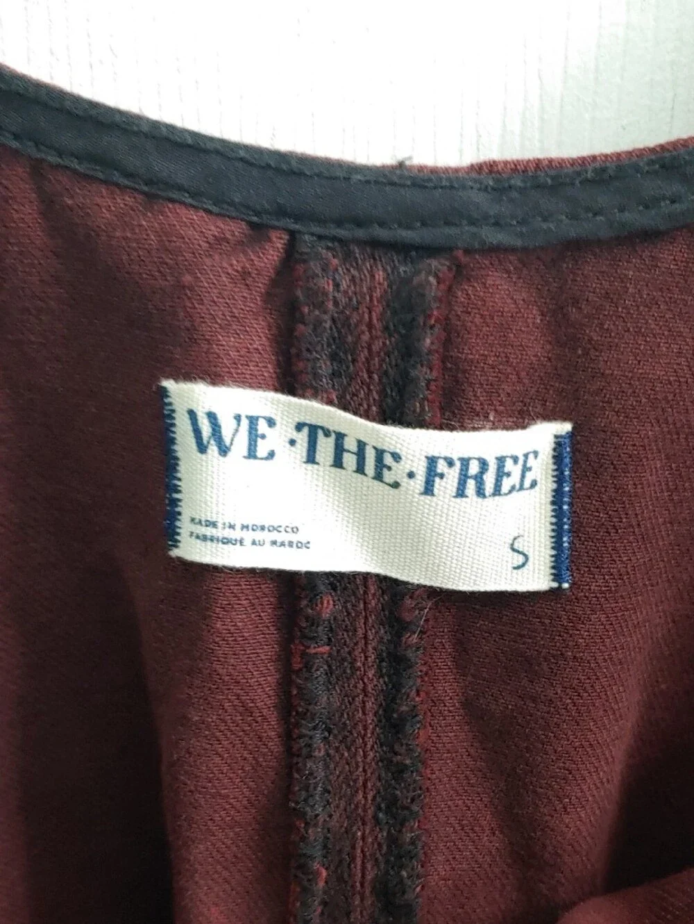 We The Free People High Roller Denim Jumpsuit Cherry Red NWT Women's Size S - Picture 2 of 8